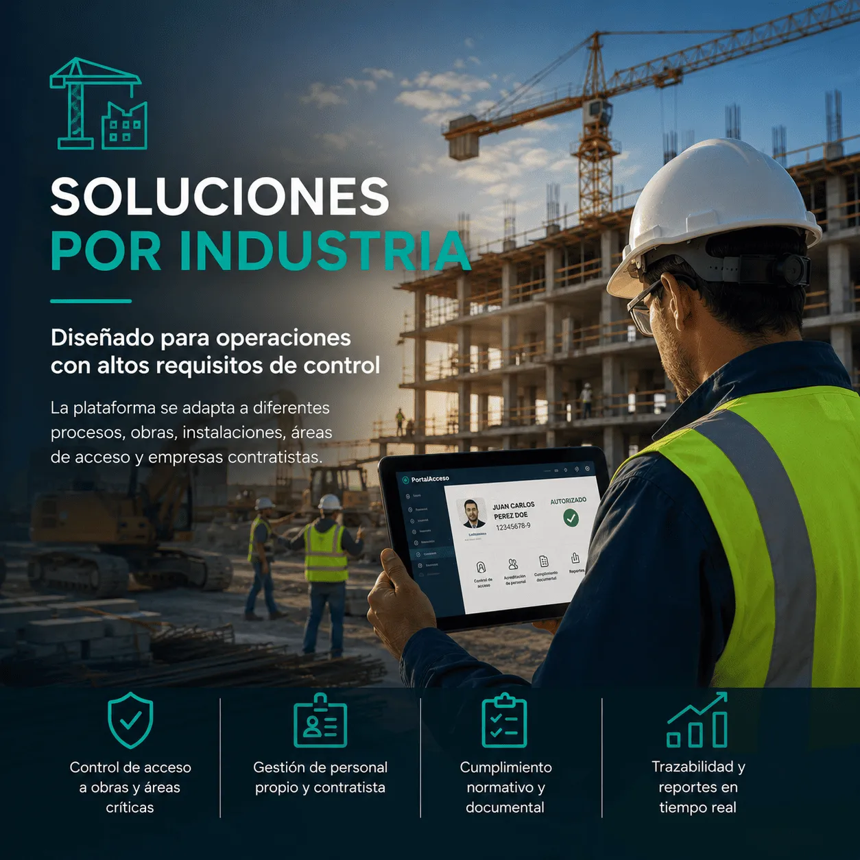 Soluciones de Portal Acceso para construcción