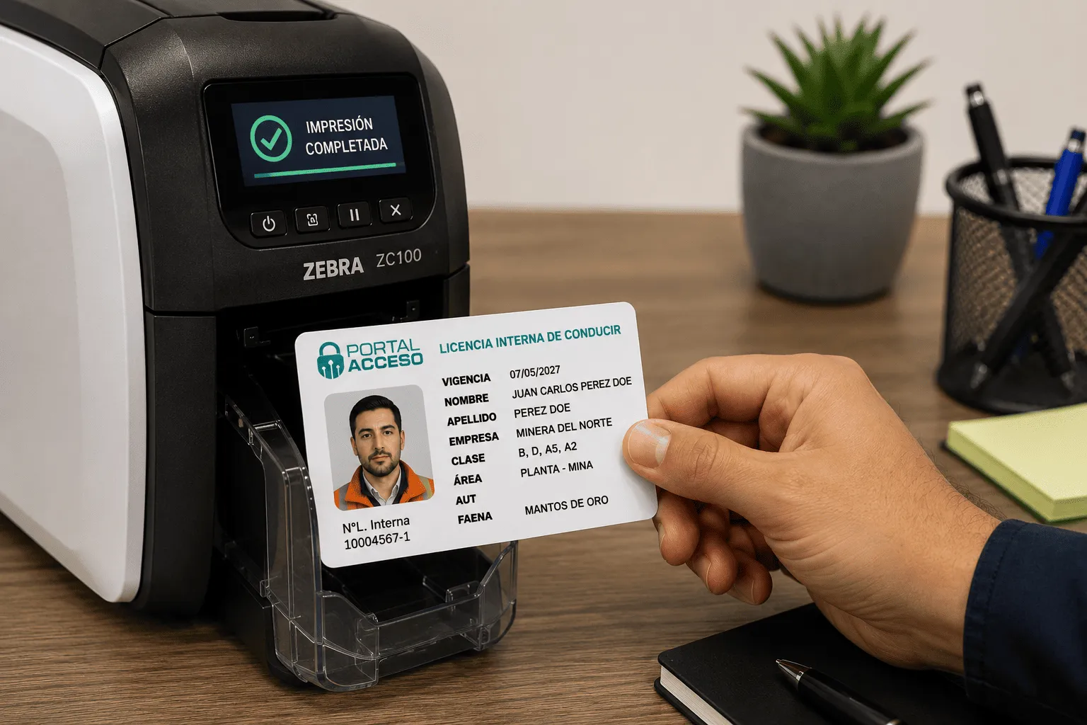 Licencia digital autorizada en una faena minera